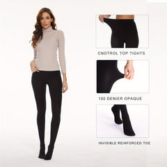 2 Pack Slim High Waist Opaque Tights Women's Stockings