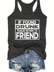 Casual Tank Top Crew Neck Sleeveless Shirt Women's Clothing