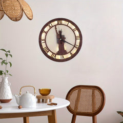 Voice Control Goddess Shape Wooden Clock LED Retro Wood Decor