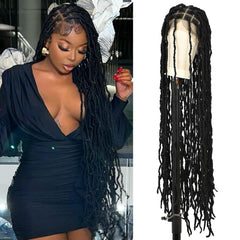 6 Cm Full Double Lace Front Square Knotless Locs Braided Wigs For Women