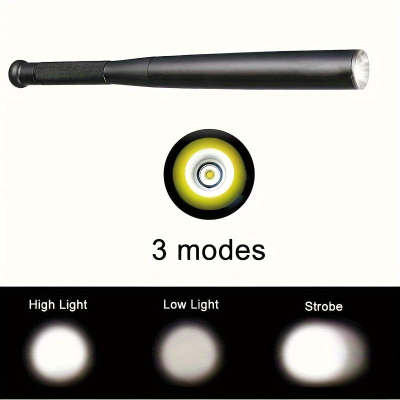 High Hardness Metal Baseball Stick Flashlight with 3-Speed Adjustment