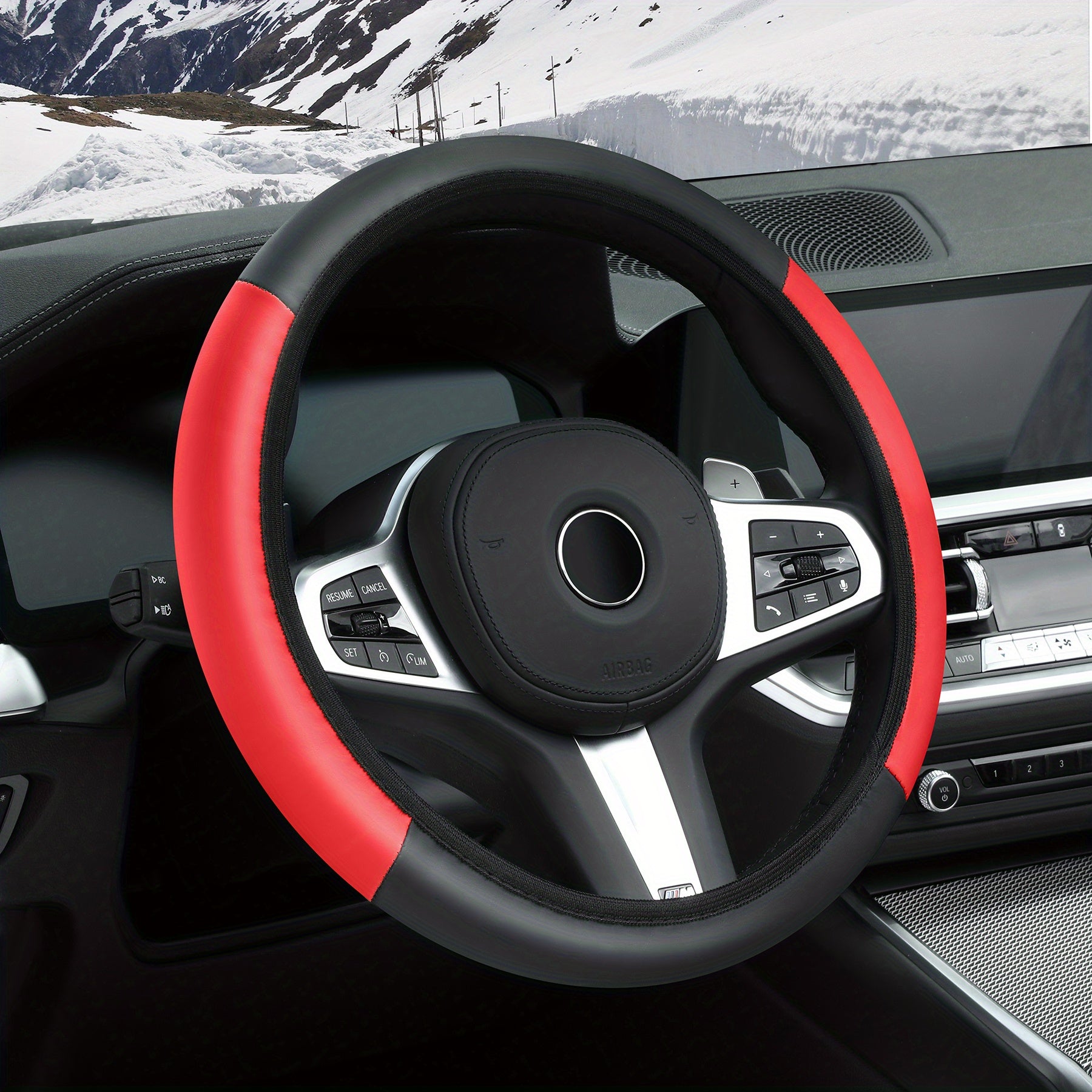Colorful Car Steering Wheel Cover Anti Sweat Blocking Leather Universal