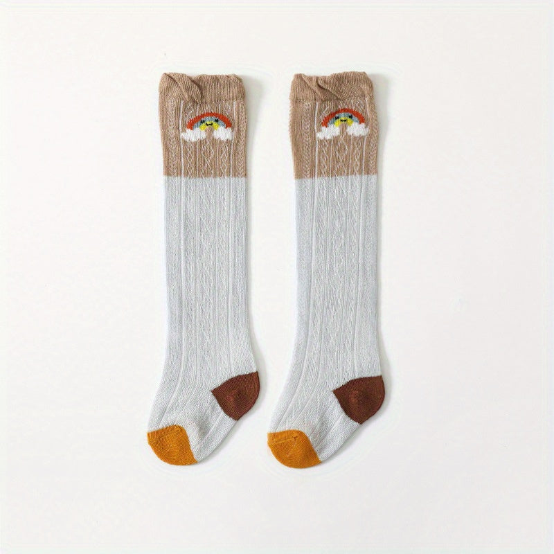 Baby Summer Long Tube Mesh Socks - Mosquito Repellent Knee Length Cartoon Socks