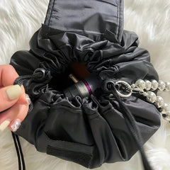 Portable Drawstring Travel Cosmetic Bag Fold Makeup Organizer Pouch