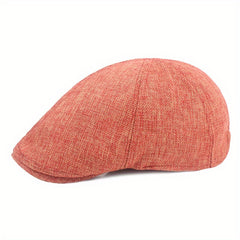 Breathable Linen Flat Cap Irish Newsboy Hat Cabbie Cap