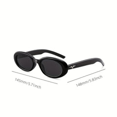 Y2K Oval Sunglasses Hiphop Star Decor Glasses UV400