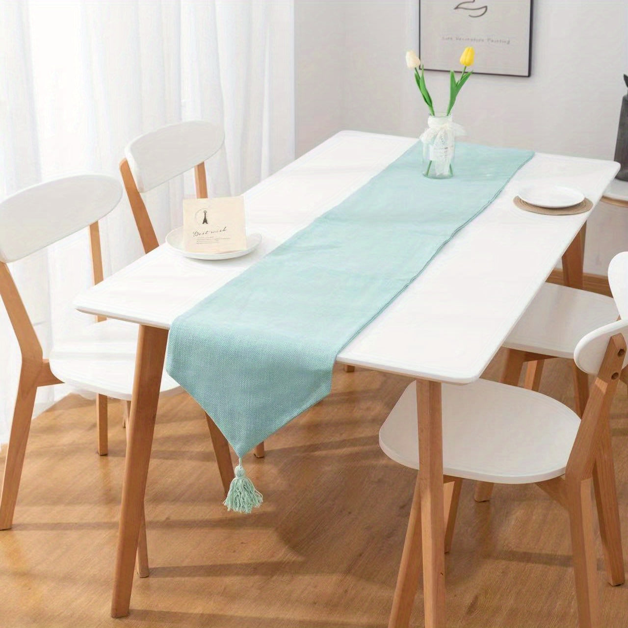 Polyester Table Runner Burlap Solid Table Runner Room Decor