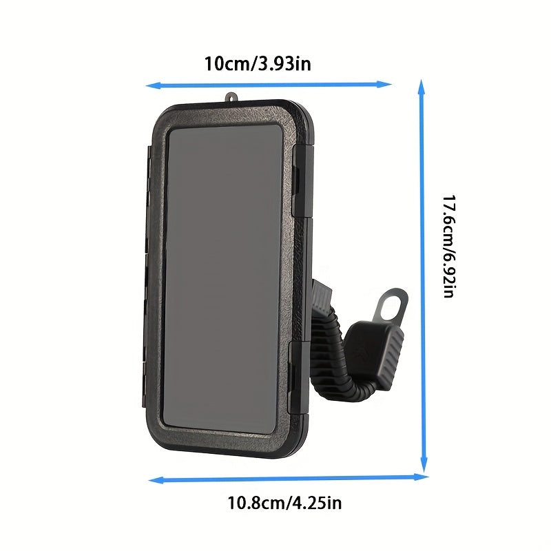 360 Adjustable Motorcycle Phone Holder Waterproof with TPU Touch Screen