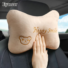 Bear Pattern Car Headrest Pillow Soft Travel Pillow