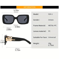Vintage Square Frame Sunglasses Gradient Lens Glasses UV400