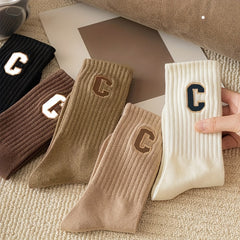 5 Pairs Men's Crew Socks Spring Autumn Wear-resistant Non-slip Breathable