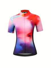 Block Zip up Cycling Jersey Short Sleeve Women's Activewear