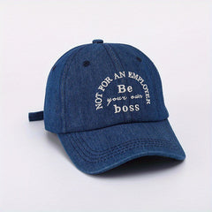 Washed Denim Peaked Cap Letter Pattern Sun Hat Baseball Cap