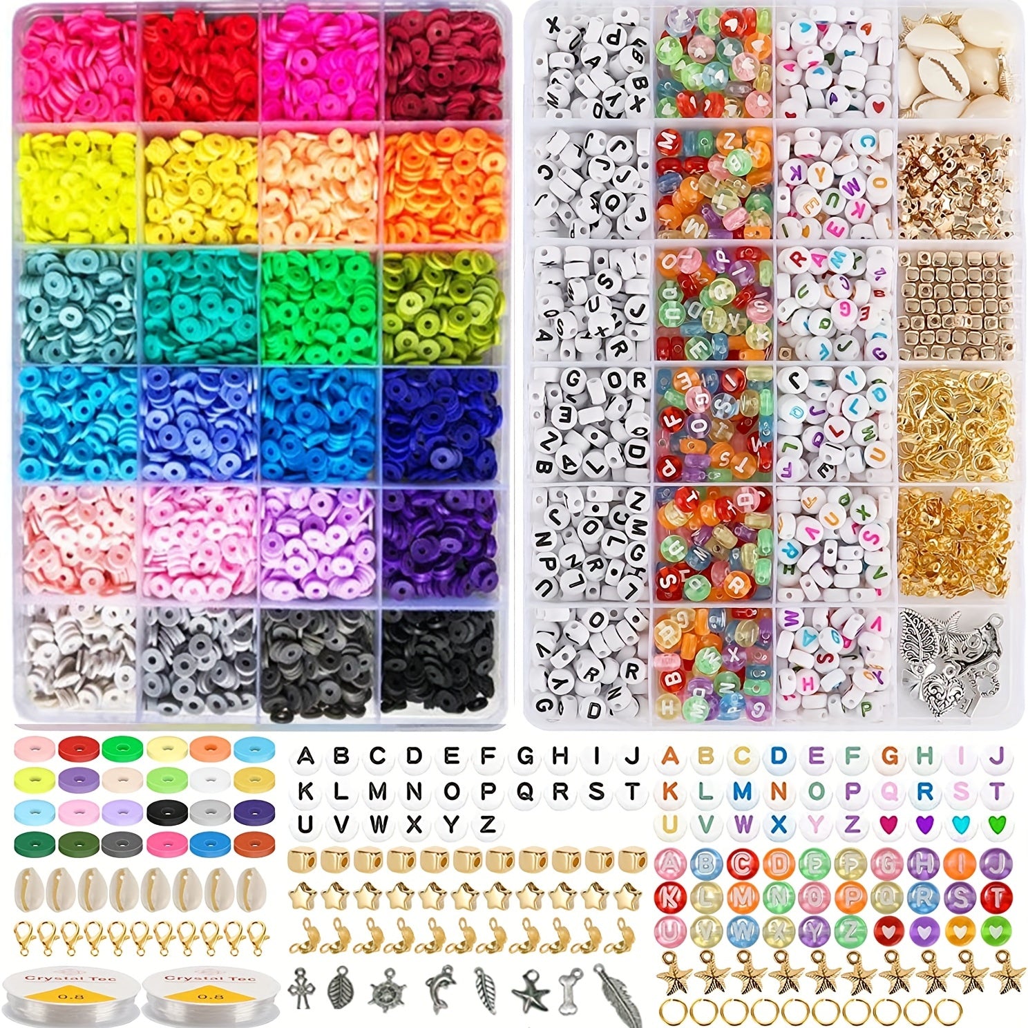 DIY 24 Colors Soft Pottery Beaded Bracelet Necklace Kit