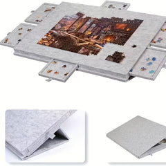 Portable Puzzle Mat with 1000pcs Thick Felt Board and Stand