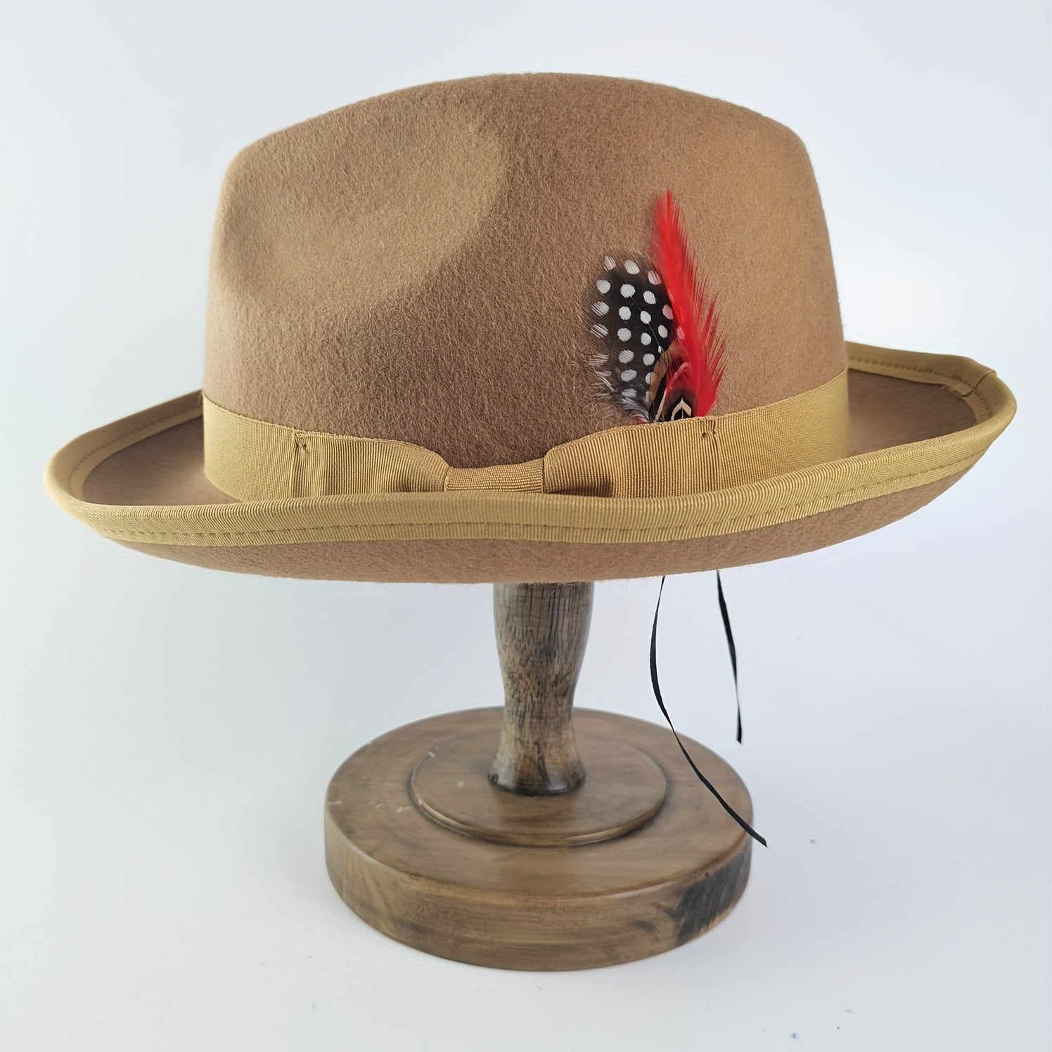 British Tweed Hat Mens Autumn Winter Retro French Hat Flat Brim Jazz Hat