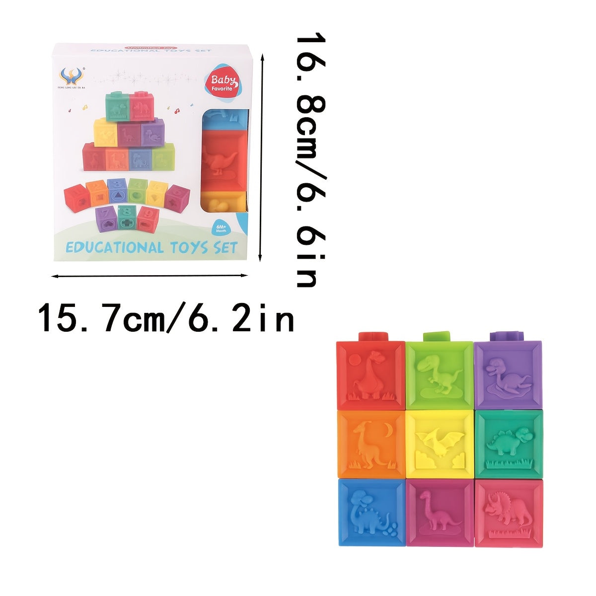 Soft Building Blocks Baby Toys Educational Squeeze Play with Numbers Animals