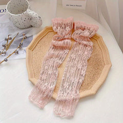 Lace Floral Hollow Long Gloves UV Protection Sleeves