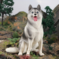 Siberian Husky Dog Figurine Realistic Plastic Animal for Collection