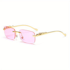 Leopard Head Metal Sunglasses Square Frame Colorful Women & Men