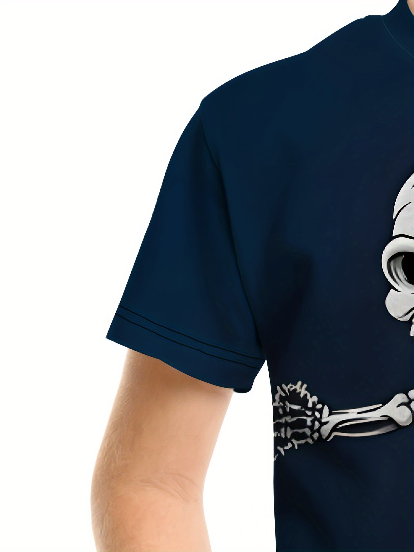 Boys Skateboard Skull Print T shirt Short Sleeve Crew Neck Top