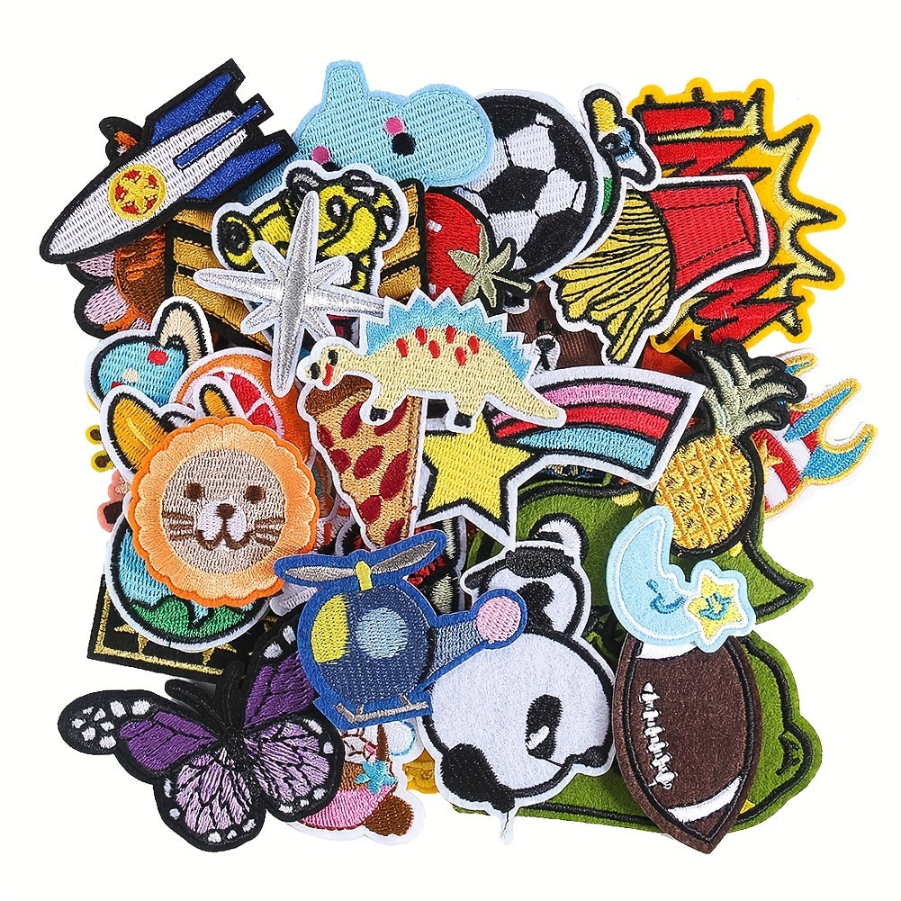 55pcs Embroidered Animal Patches for Jacket Hat Backpack Jeans