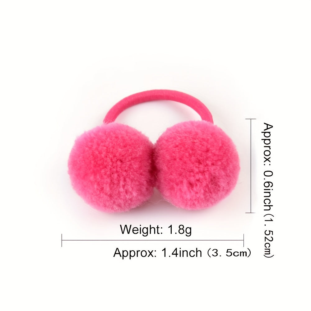 Baby Girls Ball Decor Hair Tie Scrunchies Ponytail Holders