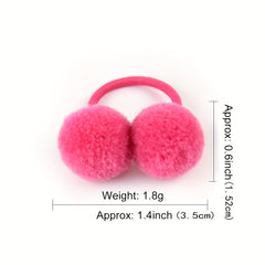 Baby Girls Ball Decor Hair Tie Scrunchies Ponytail Holders