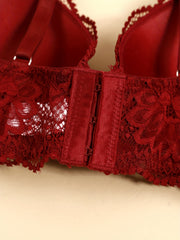 2pcs Lace Push Up Bras with Scallop Trim