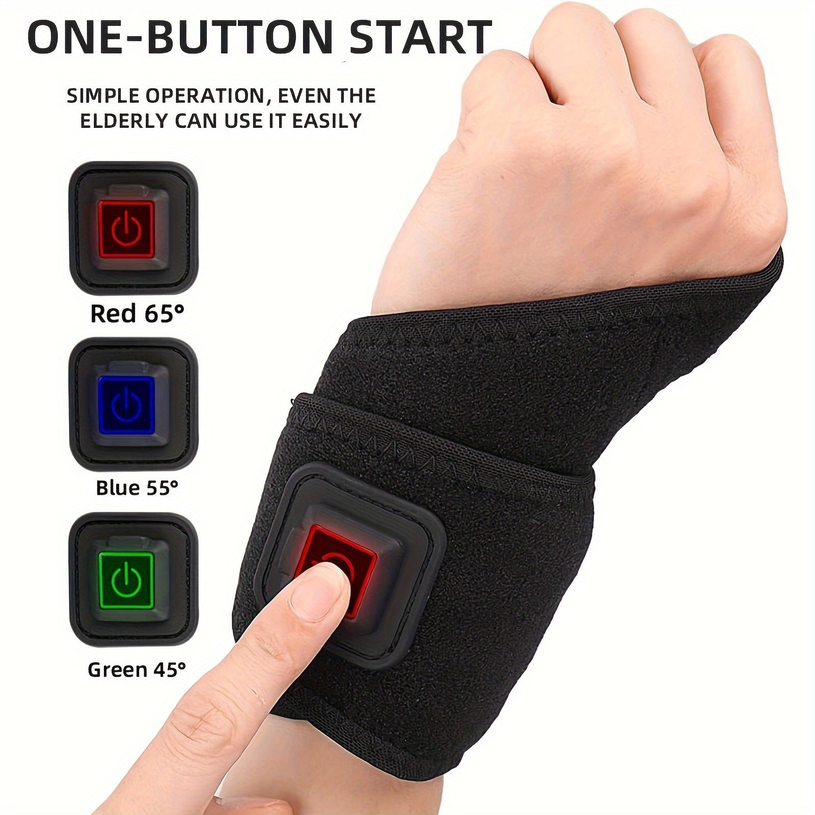 USB Heating Wrist Strap Velvet Lining 3 Level Adjustment