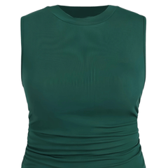 Casual Tank Top Women's Plus Solid Round Neck High Stretch Vest Top