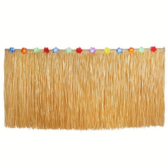 Hawaiian Table Skirt Party Supplies - Disposable Table Skirt for Home Picnic