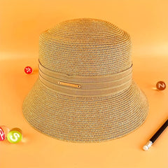 Straw Bucket Hat Breathable Sunshade Outdoor Summer Travel Beach Hats