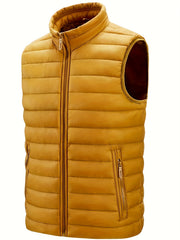 Men's Casual Zipper Pockets Stand Collar Vest