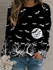 Halloween Block Pullover Sweatshirt for Women