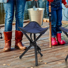 4pcs Mini Camping Folding Stool Portable Tripod Stool For Travel Fishing Hiking