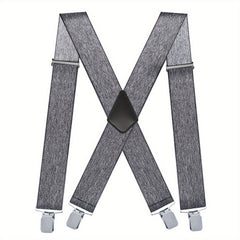 Men's Vintage Elastic Suspenders Braces X Shape Adjustable