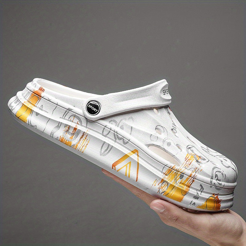 Men's Casual Slip On Clogs Outdoor Anti-skid Platform Beach Shoes