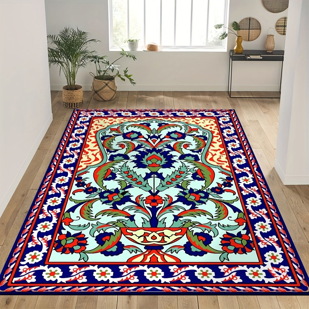 Large Prayer Rug Vintage Floral Non Slip Mat