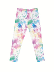 Girls Tie Dye Fleece Leggings Footless Tights Ants Bottom Kids Clothes