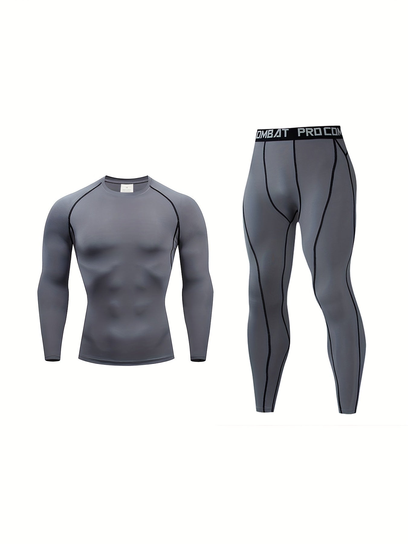 Men's Quick Dry Compression Long Sleeve Shirt & Leggings Set