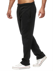 Men's Solid Fleece Loose Sports Pants - Small & Order Size Up