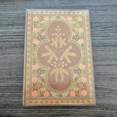 Vintage Botanical Notebook with Golden Butterfly Motif and Green Foliage