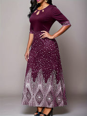 Women's Plus Graphic Print Cut Out Maxi Dress