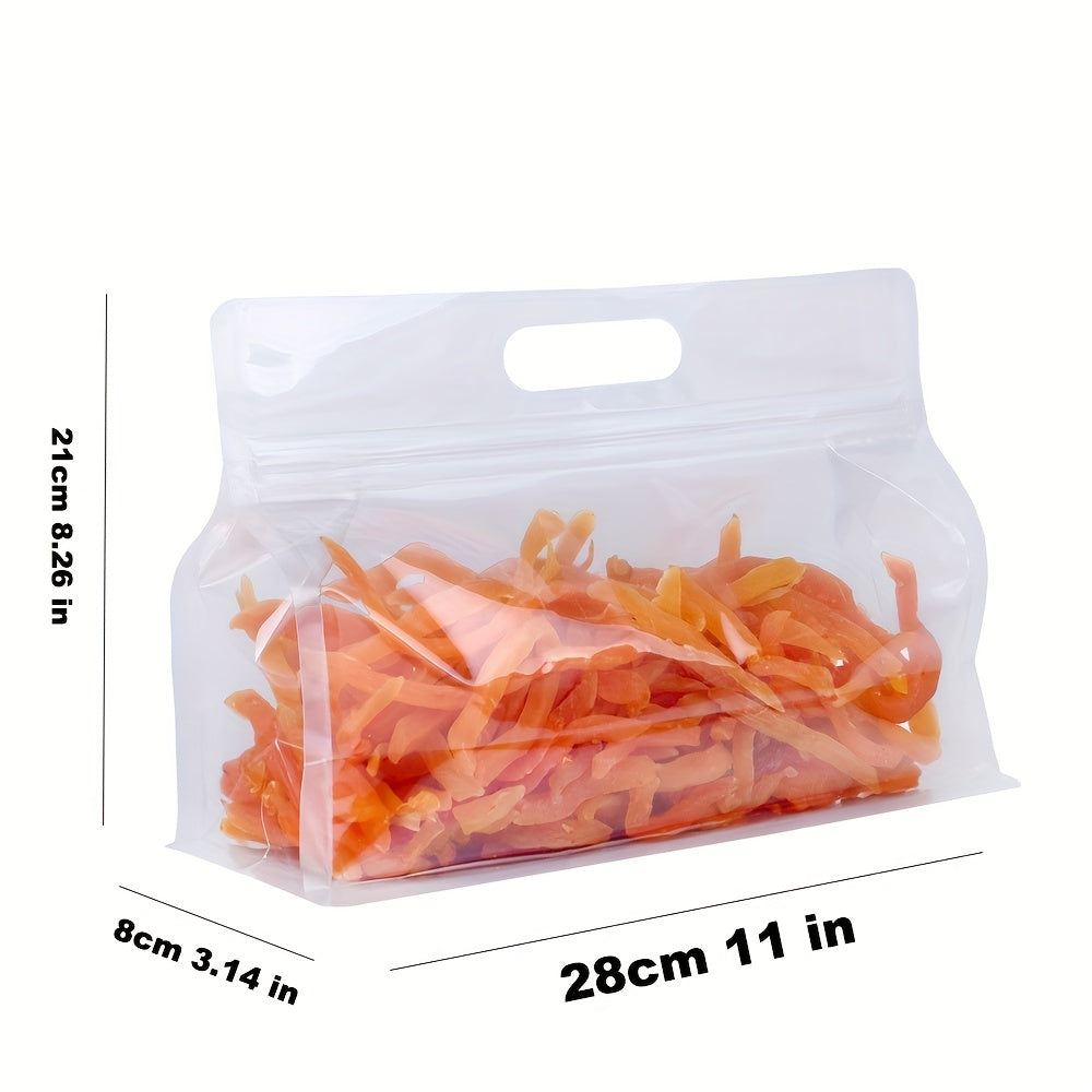10pcs Reusable Leakproof Silicone Food Storage Bag for Snacks & Fruits