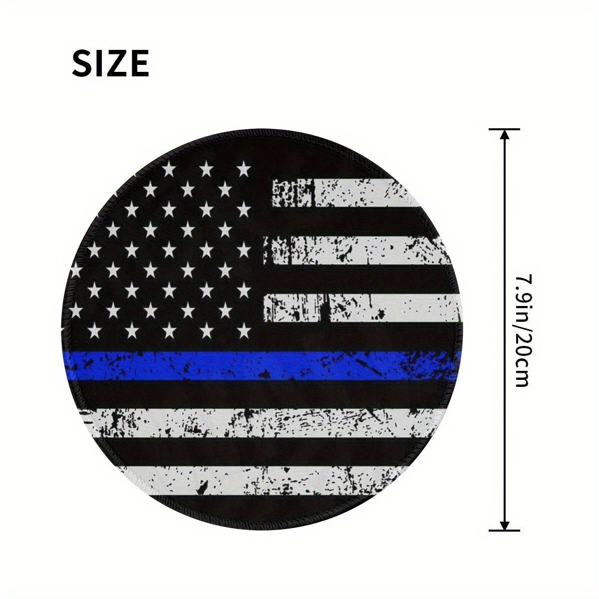 Vintage American Flag Pattern Mouse Pad Non Slip Round Mouse Mat