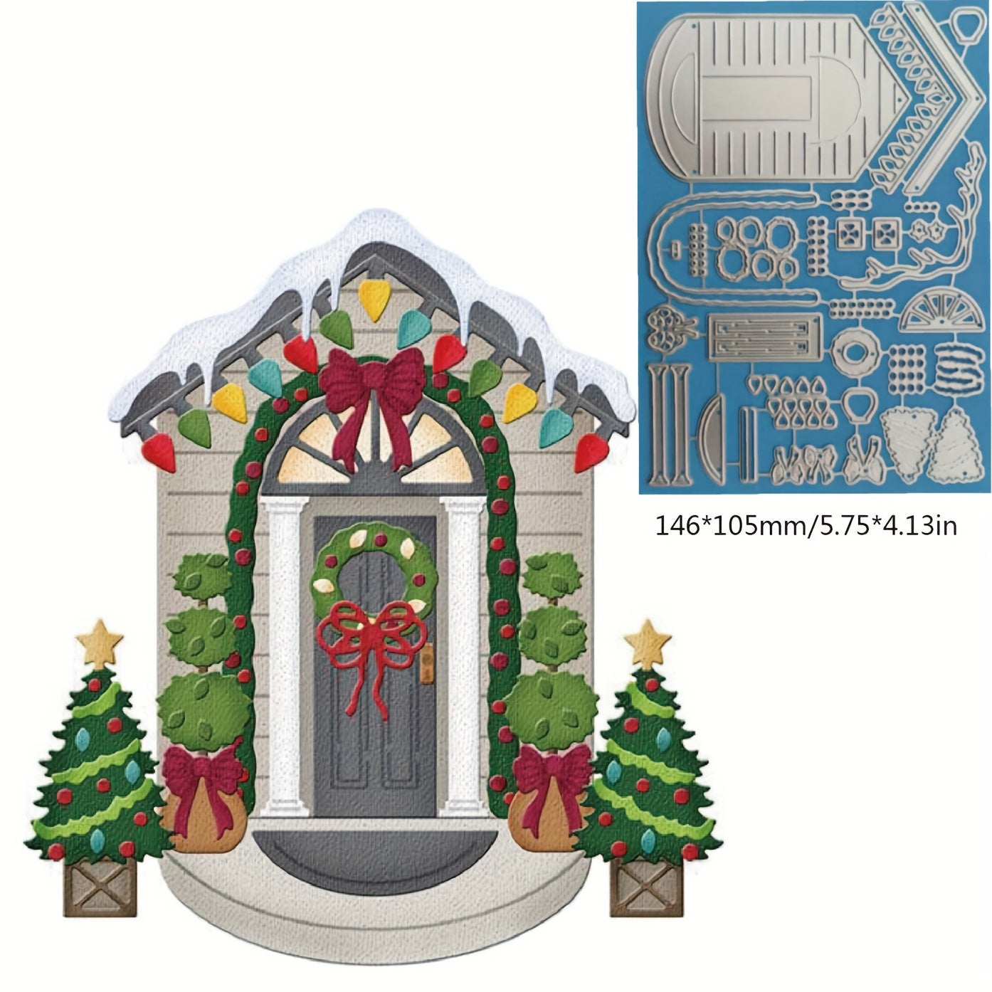 Christmas Flower Window Cabin Metal Cutting Mold DIY Scrapbooking