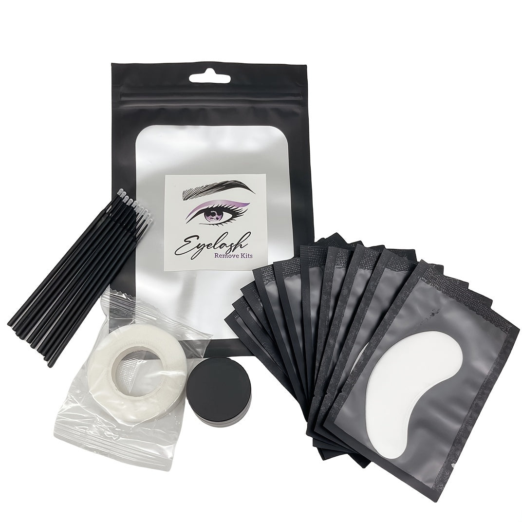 Professional Grafting Eyelashes Set with Gentle Glue Removal Cream