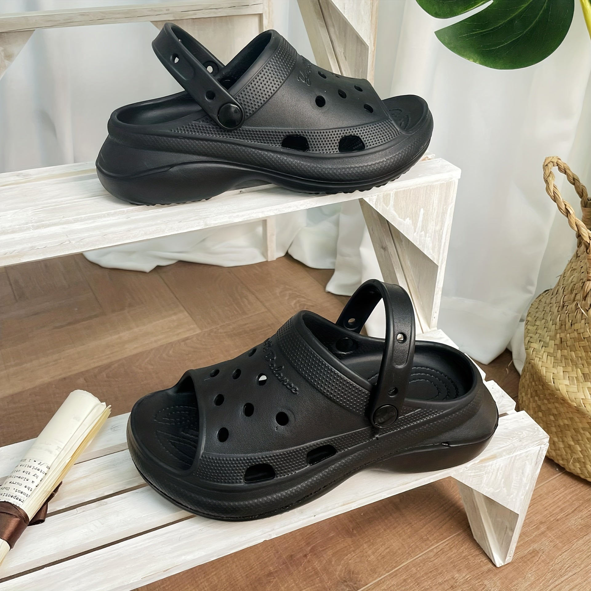 Women's Chunky Heel Clogs Open Toe Non Slip Sandals
