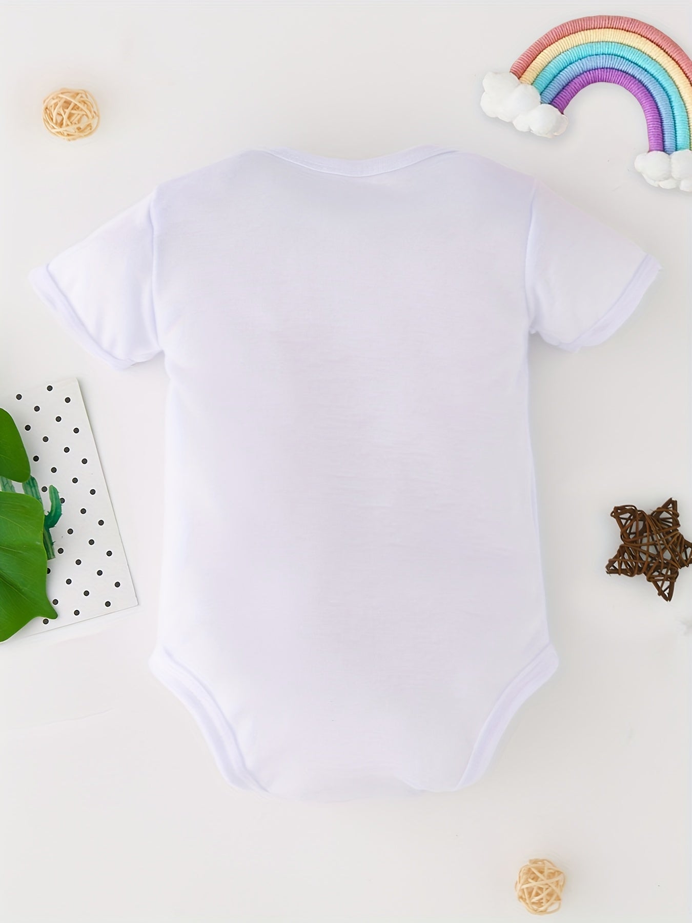 Newborn Short Sleeve Romper Letter Graphic Bodysuit